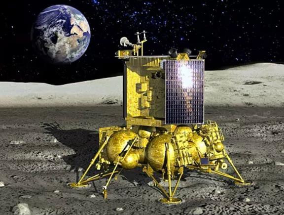Ilustración de Luna 25 en la Luna