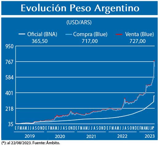 Evolucion peso Argentino