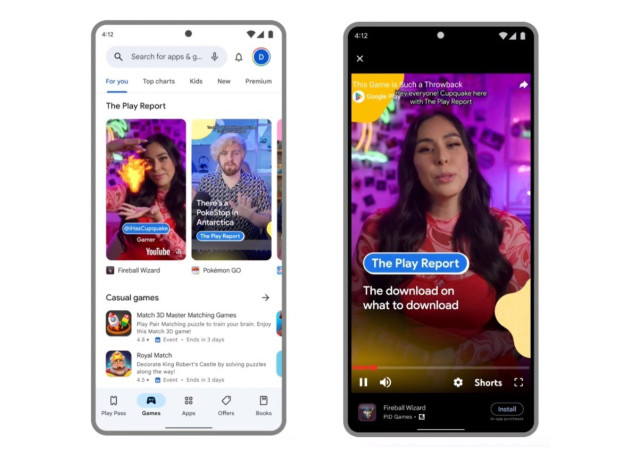 Interfaz de Google Play con The Play Report
