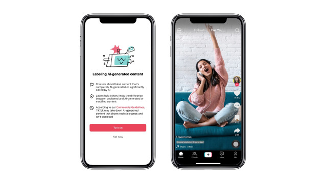 TikTok implementa etiquetas para señalar el contenido generado por IA.