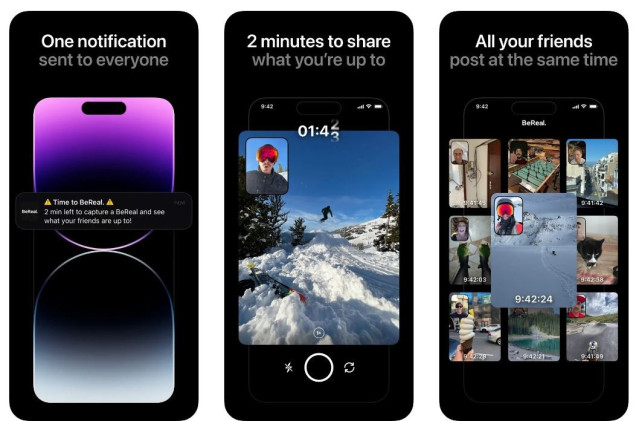 Interfaz de BeReal en iOS