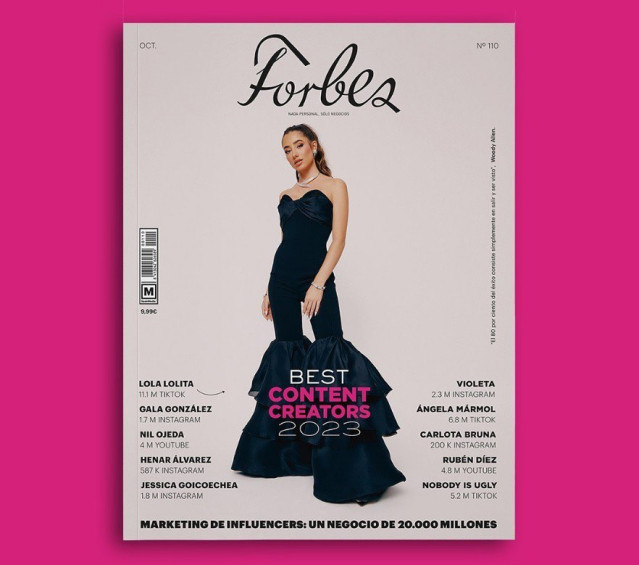 Portada de la revista Forbes con la lista de los principales creadores de contenido de 2023