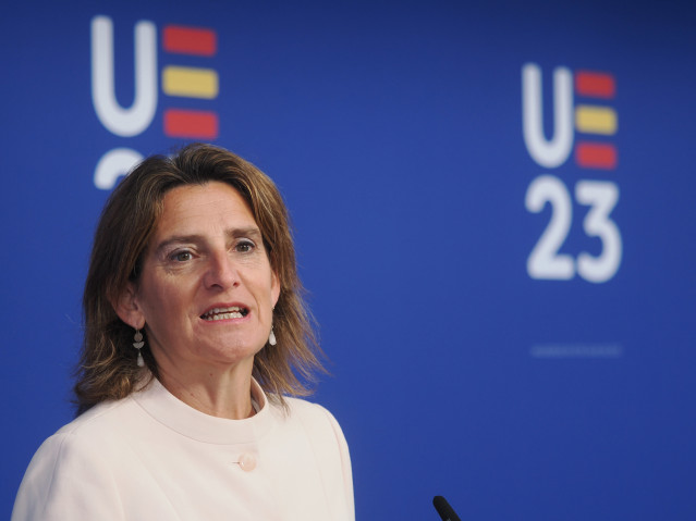 Archivo - La vicepresidenta tercera y ministra para la Transición Ecológica y el Reto Demográfico, Teresa Ribera, interviene durante la tercera jornada de la reunión informal de ministros de Medio Ambiente y Energía de la Unión Europea (UE), en el marco d