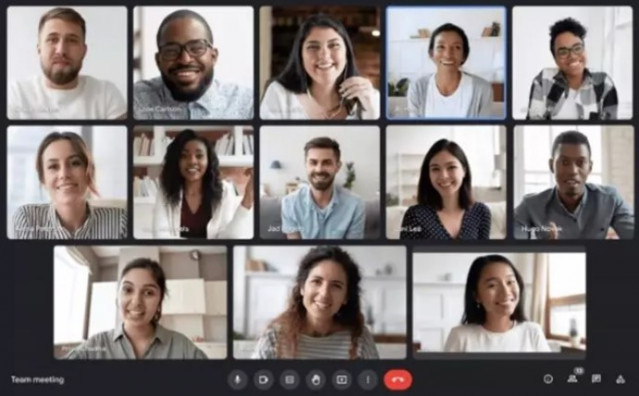 Interfaz de la aplicación de videollamadas Google Meet