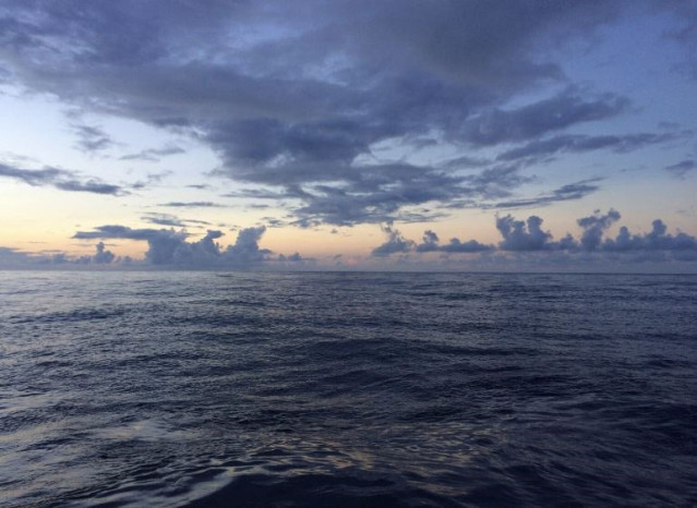 Nubes tropicales sobre el Océano Atlántico.