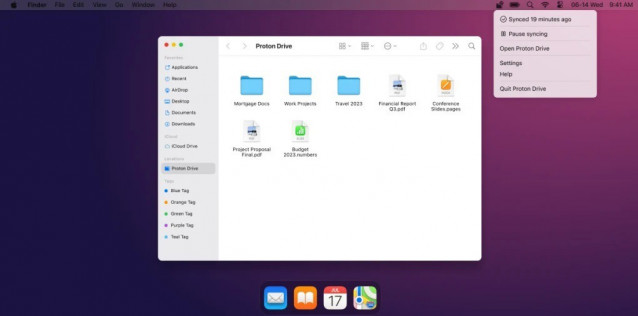 La carpeta de Proton Drive en MacOS