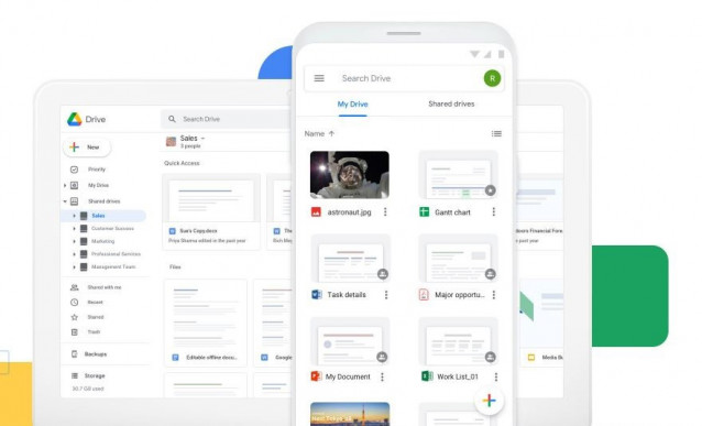 Interfaz de Google Drive