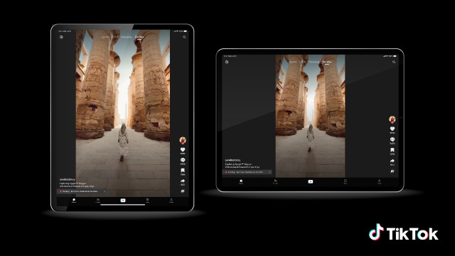 Interfaz optimizada de TikTok para tabletas y móviles plegables