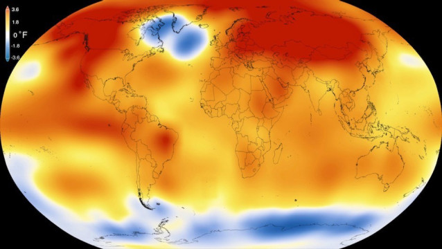 Archivo - Durante el siglo pasado, la temperatura de la superficie global ha ido en aumento, excepto en una franja de la región en el Atlántico Norte subpolar que se está enfriando en general, conocida como 'agujero de calentamiento'.