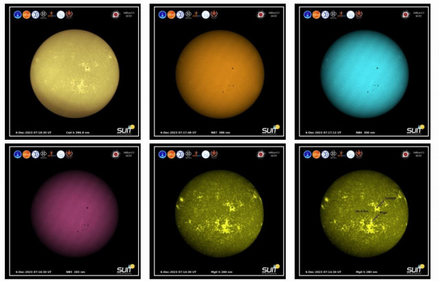 Imágenes del disco solar de la misión india Aditya L1
