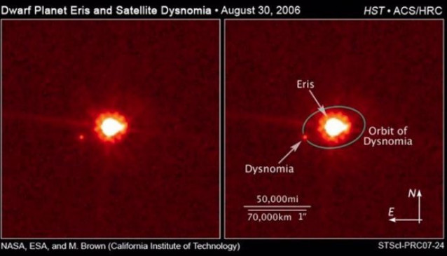 Archivo - Planeta enano Eris y su luna Dysnomia