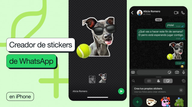 Interfaz de Meta con la nueva característica de creación de 'stickers' sin salir de la app en iOS