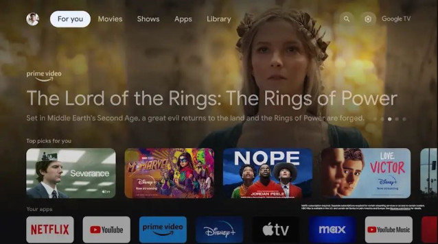 Interfaz de Google TV
