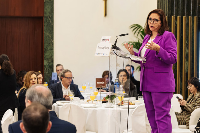 La consejera de Salud del Gobierno de las Islas Baleares, Manuela García, interviene durante un Desayuno Socio-Sanitario organizado por Europa Press, en el hotel Intercontinental, a 17 de enero de 2024, en Madrid (España).