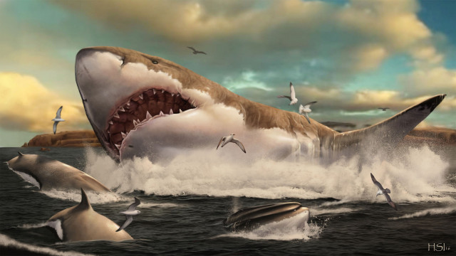 Archivo - Reconstrucción del megalodon por Hugo Salais (Metazoa Studio)