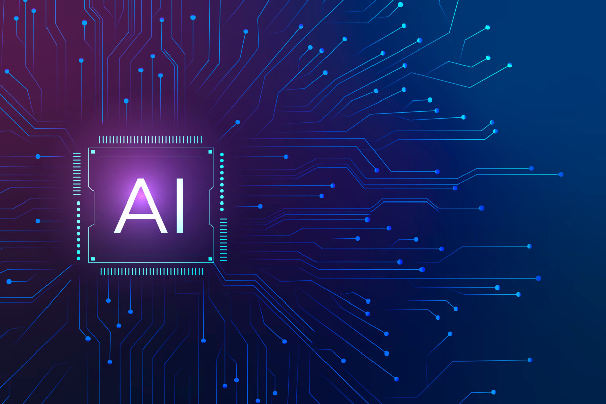 Concepto transformacion digital fondo microchip tecnologia ai