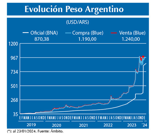 Evolucion peso Argentino