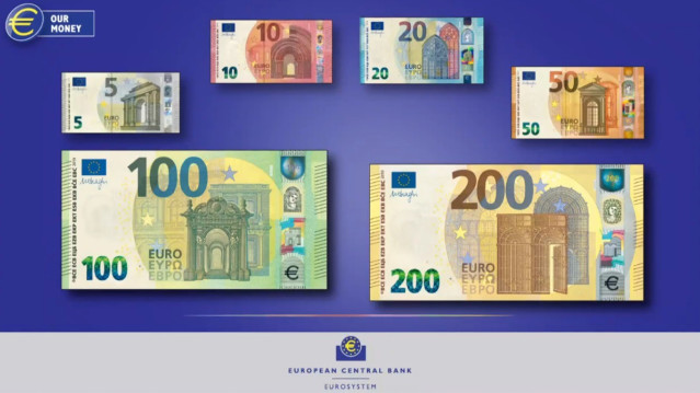 Archivo - Nuevos billetes de 100 y 200 euros, revelados el 17 de septiembre por el BCE