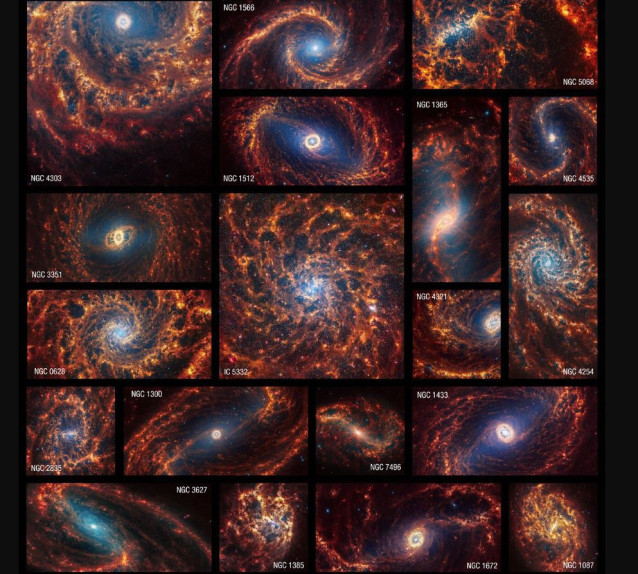 Catálogo de galaxias espirales observadas de frente por el telescopio Webb