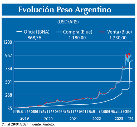 Evolucion peso Argentino