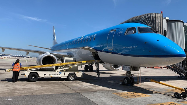 Archivo - Avión KLM.