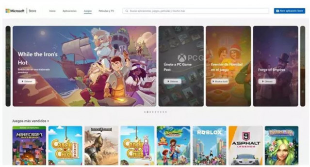 Interfaz de Microsoft Store