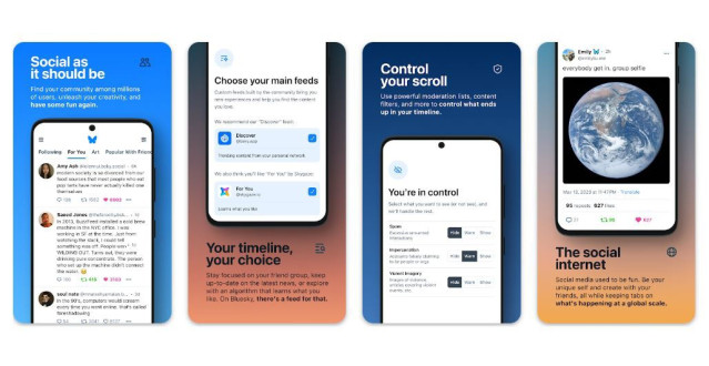 Interfaz de Bluesky en un dispositivo Android