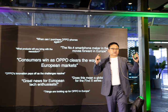 El CEO de OPPO Europa, Bingo Liu, en el Mobile World Congress 2024.