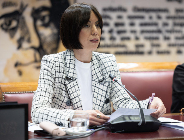 La ministra de Ciencia, Innovación y Universidades, Diana Morant, durante una comparecencia en la Comisión de Ciencia, Innovación y Universidades, en el Senado, a 7 de marzo de 2024, en Madrid (España). La ministra comparece hoy para informar sobre las lí