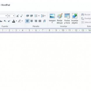 Interfaz de Microsoft WordPad