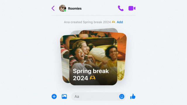 Nueva función de crear álbumes compartidos en Messenger.