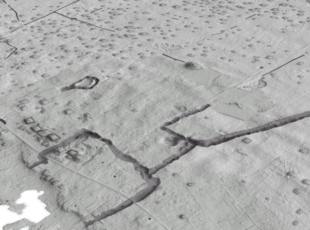 Imagen lídar de una antigua ciudad en la sila de Tongatapu