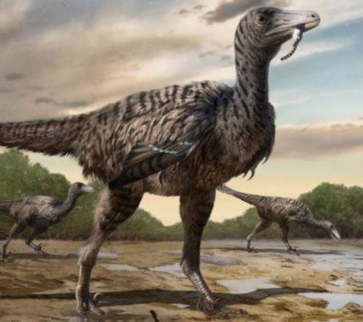 Una reconstrucción ilustrada de un gran dinosaurio raptor