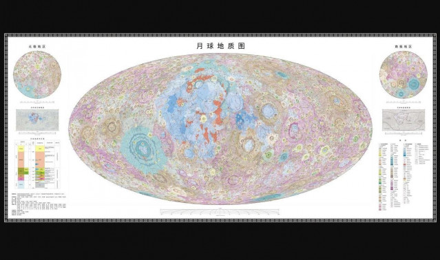 Mapa geológico chino de la Luna