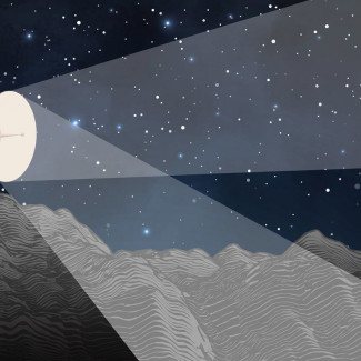 Ilustración del reflector de luz solar para cráteres lunares
