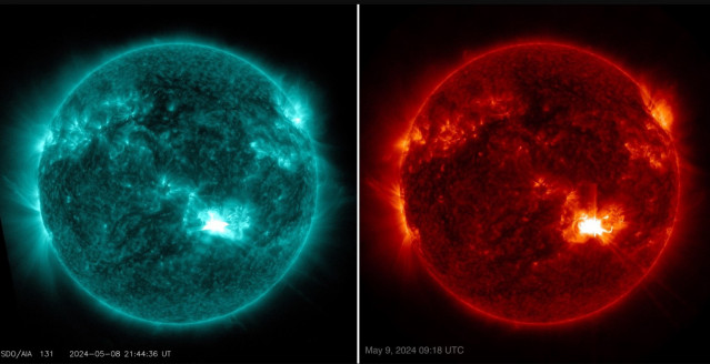 LLamaradas solares del 8 y 9 de mayo de 2024