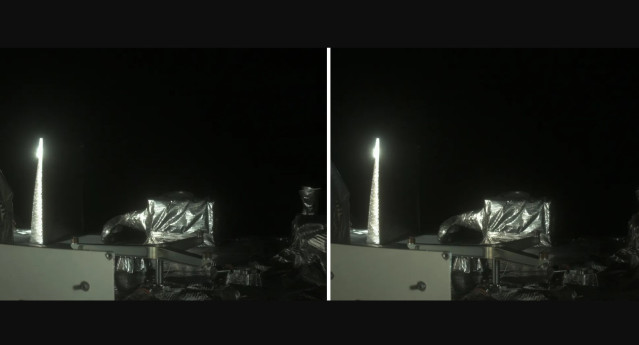 Ambas imágenes de una cámara llamada StowCam a bordo de OSIRIS-APEX muestran la misma vista tomada con seis meses de diferencia, antes (izquierda) y después (derecha) del perihelio del 2 de enero de 2024.