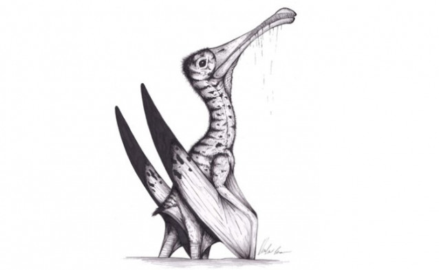 Ilustración artística de un pterosaurio del Jurásico
