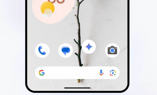 Aplicación de Gemini en la página de inicio de un móvil Android
