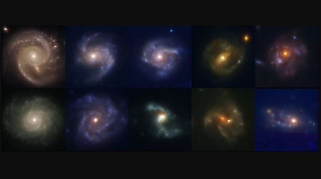 Algunas de las galaxias espirales estudiadas por los investigadores en el estudio