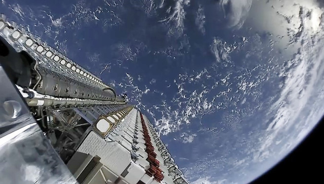 Satélites Satrlink antes de su despliegue