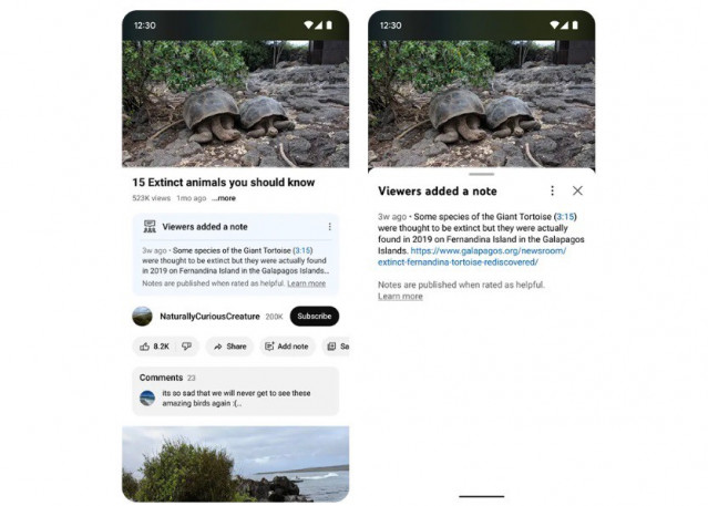 Recurso de las notas que aportan contexto a los videos de YouTube