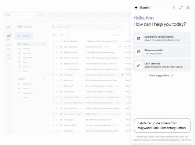La IA de Gemini en Gmail.