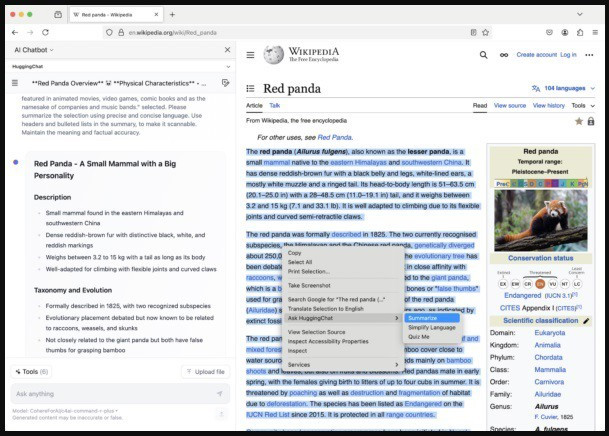 Chatbot integrado en Firefox Nightly