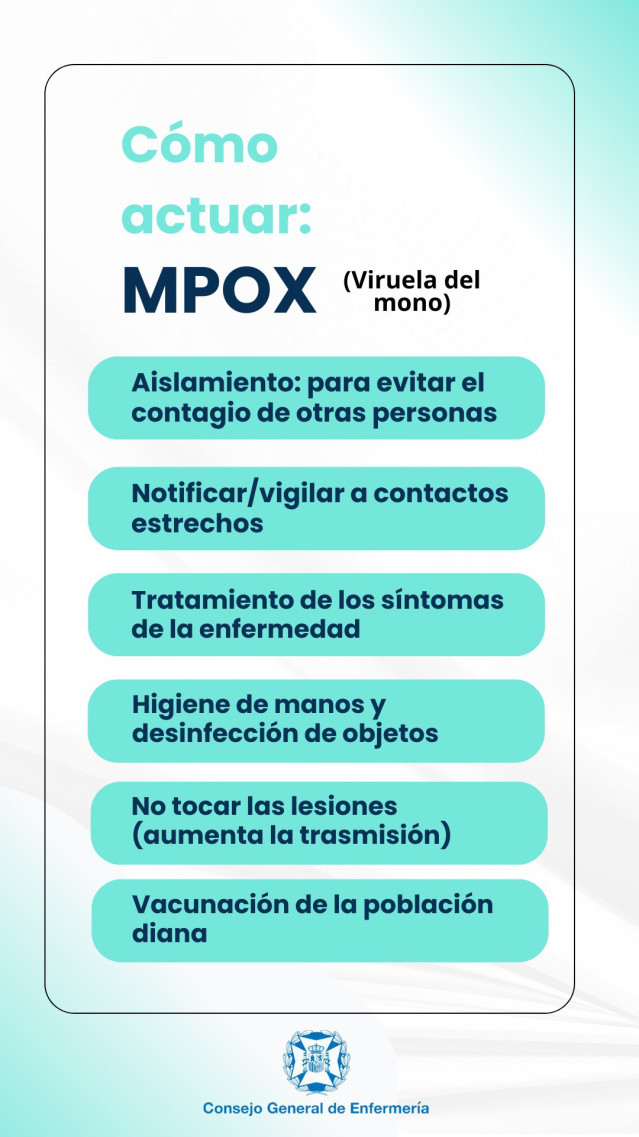 El Consejo General De Enfermería Explica Cómo Actuar Ante Un Diagnóstico De Mpox (Viruela Del Mono)