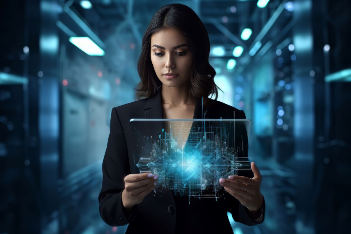 Futuristic business scene with ultra modern ambiance 1