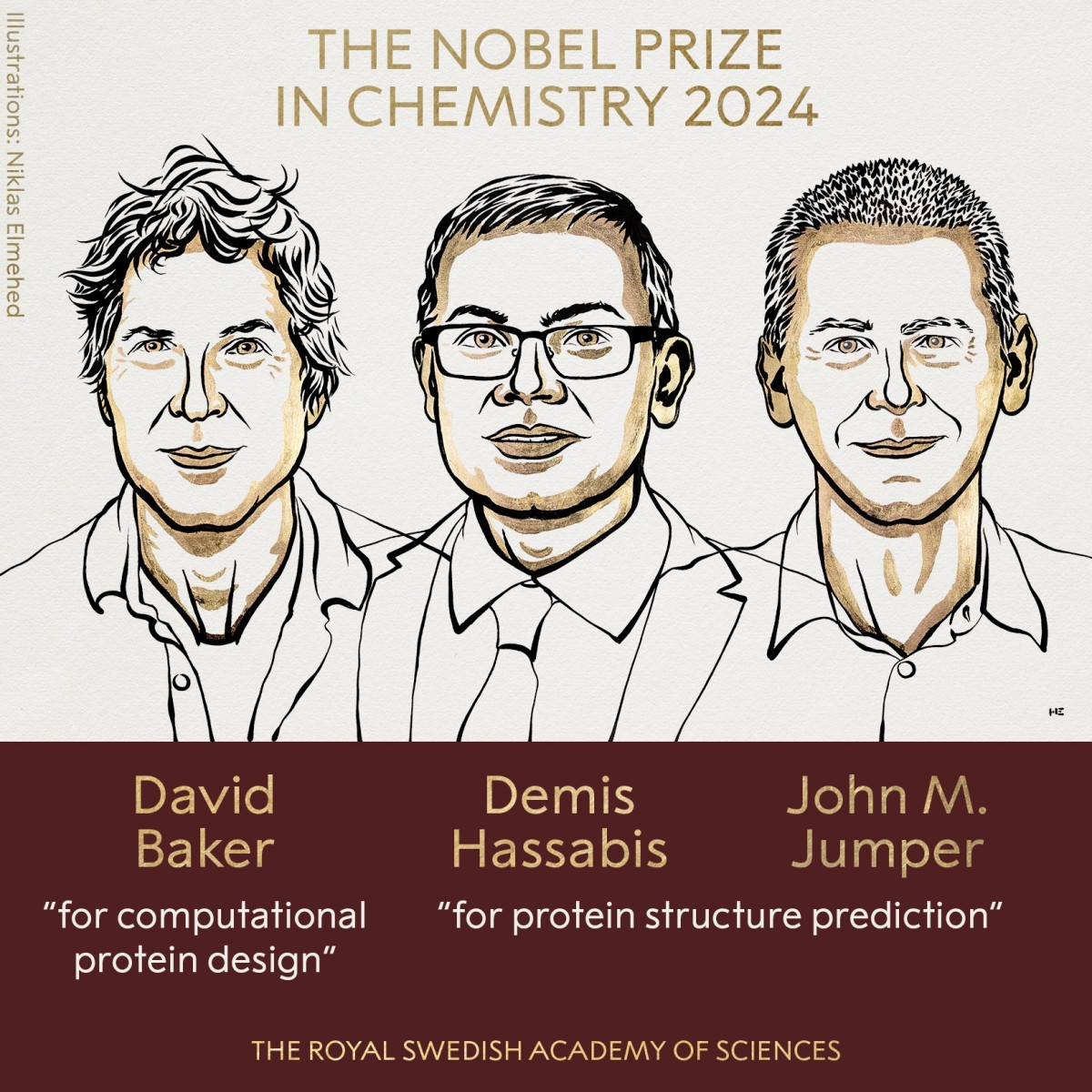 EuropaPress 6265736 david baker demis hassabis john jumper premio nobel quimica 2024