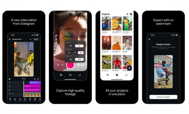 Interfaz de Edits, la nueva aplicación de Instagram