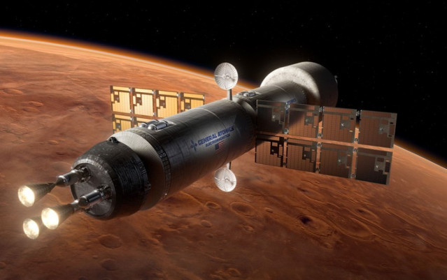 Concepto de misión espacial con propulsión nuclear en órbita de Marte