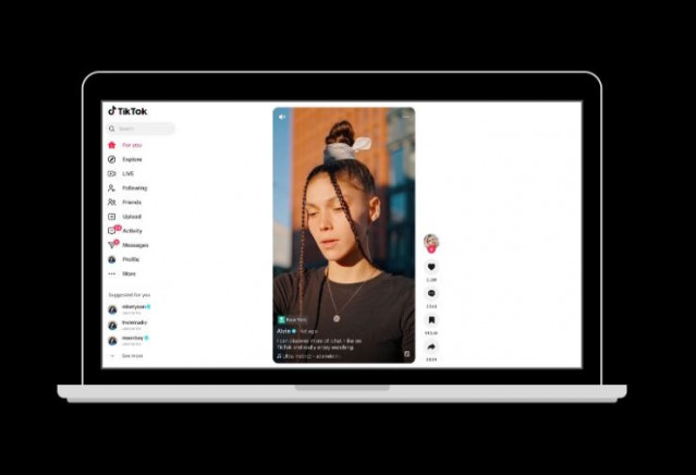 Interfaz de TikTok